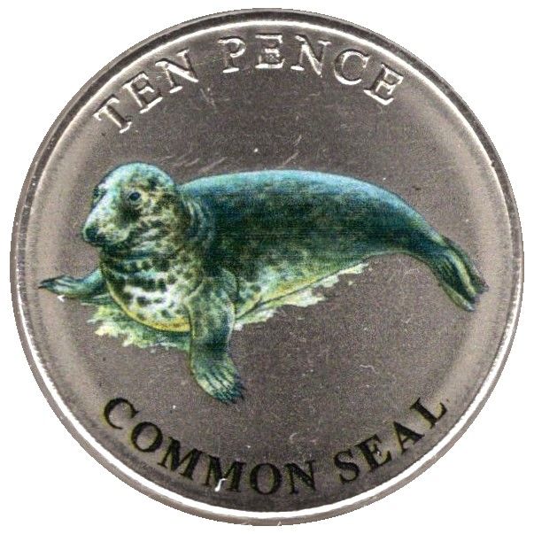 Guernsey 10 Pence - Elizabeth II Common Seal; Colourised