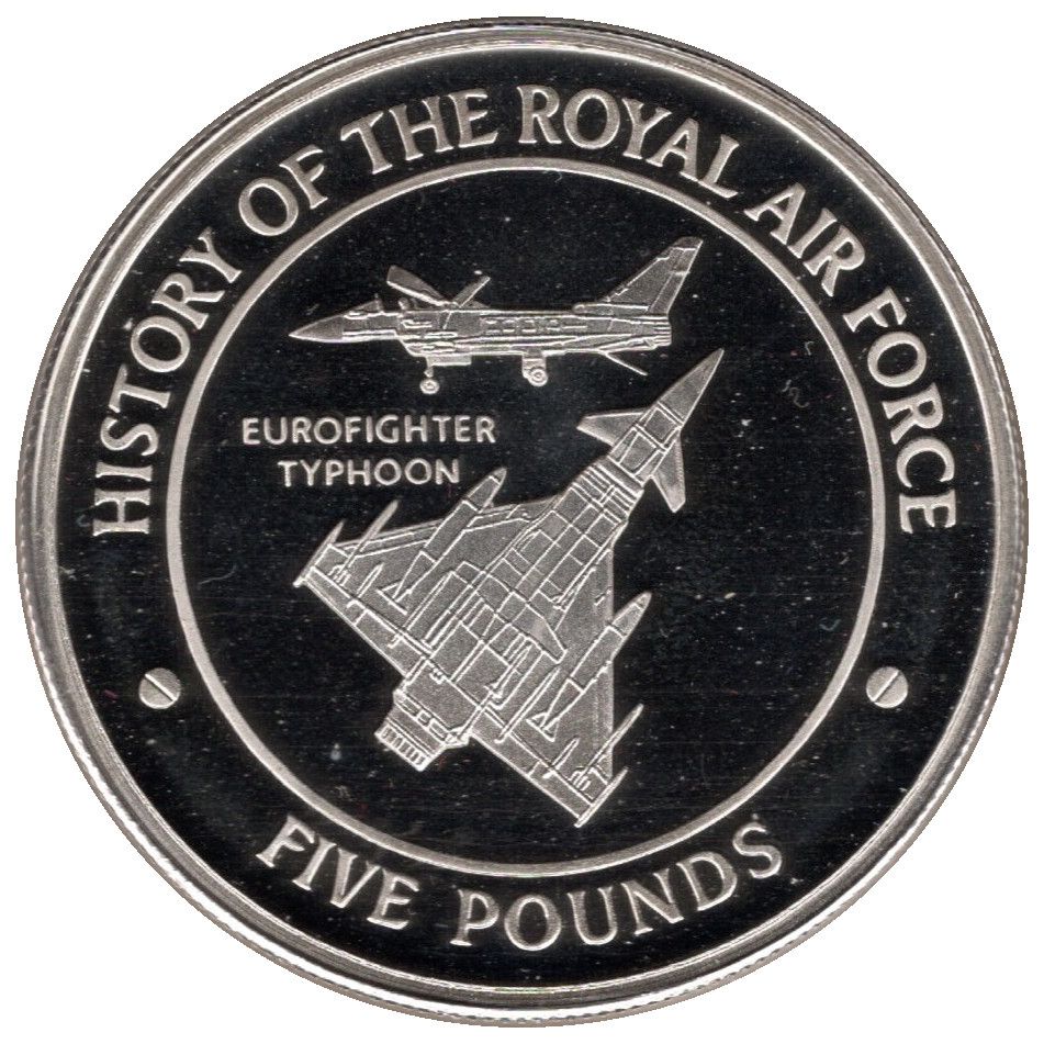 Gibraltar 5 Pounds - Elizabeth II Eurofighter Typhoon reverse