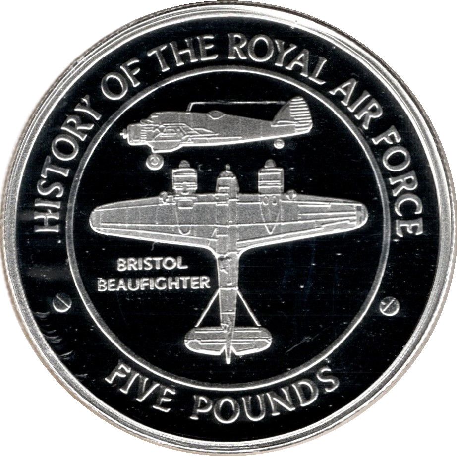 Gibraltar 5 Pounds - Elizabeth II Bristol Beaufighter