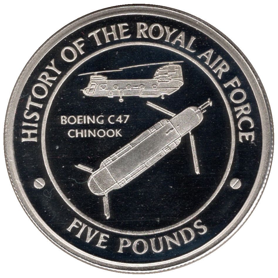 Gibraltar 5 Pounds - Elizabeth II Boeing C47 Chinook