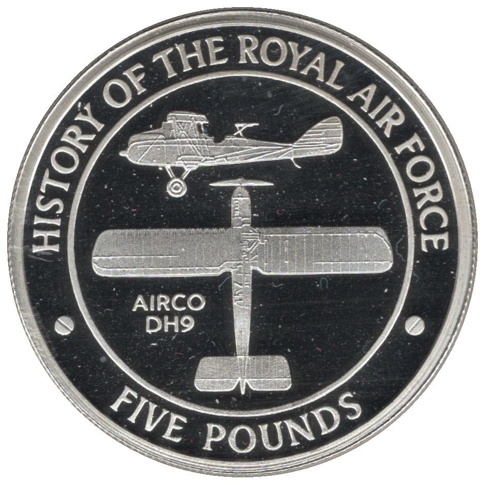 Gibraltar 5 Pounds - Elizabeth II AIRCO DH9