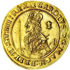 Triple Unite - Charles I Oxford; with scarf obverse