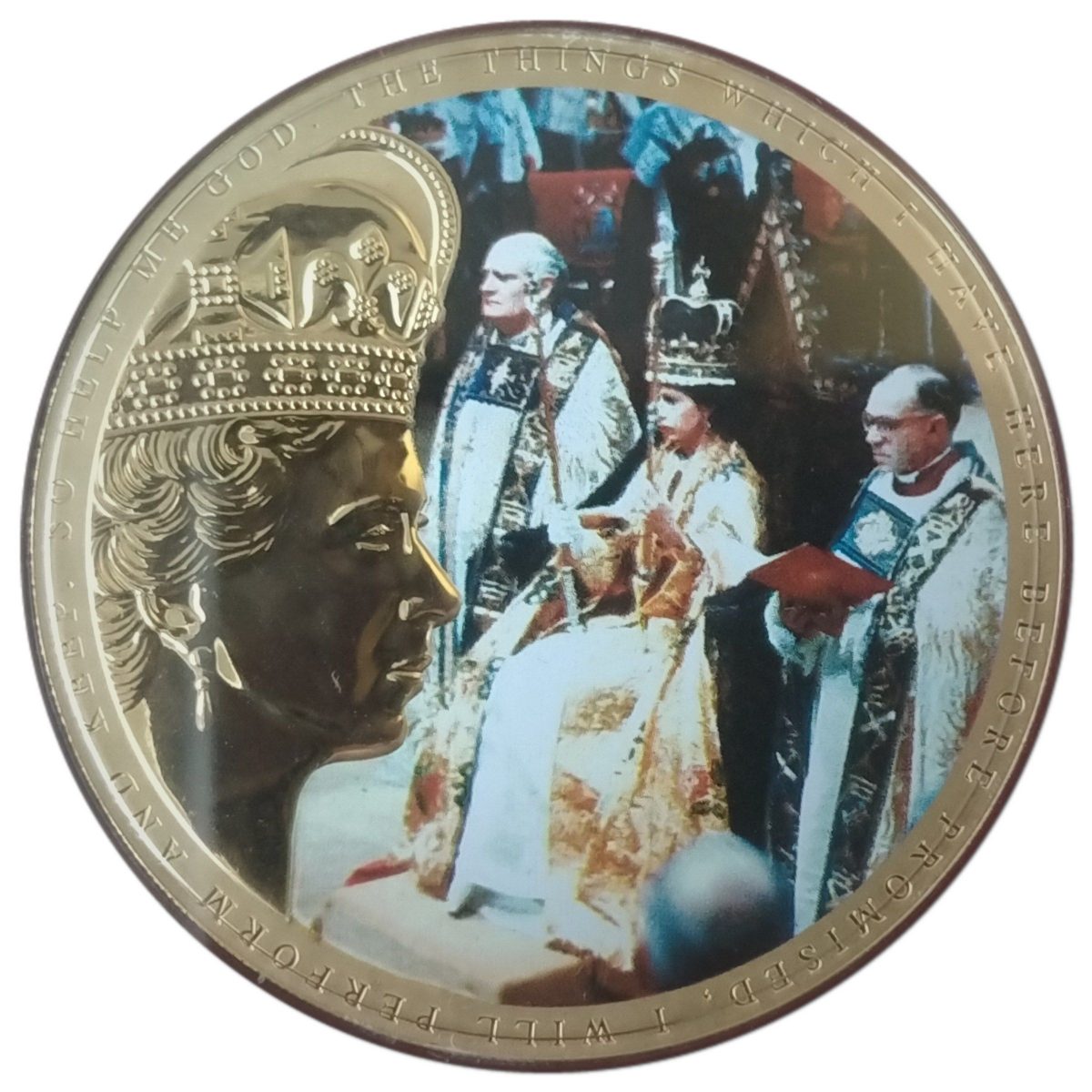 Guernsey 50 Pence - Elizabeth II Coronation - The Coronation Throne reverse