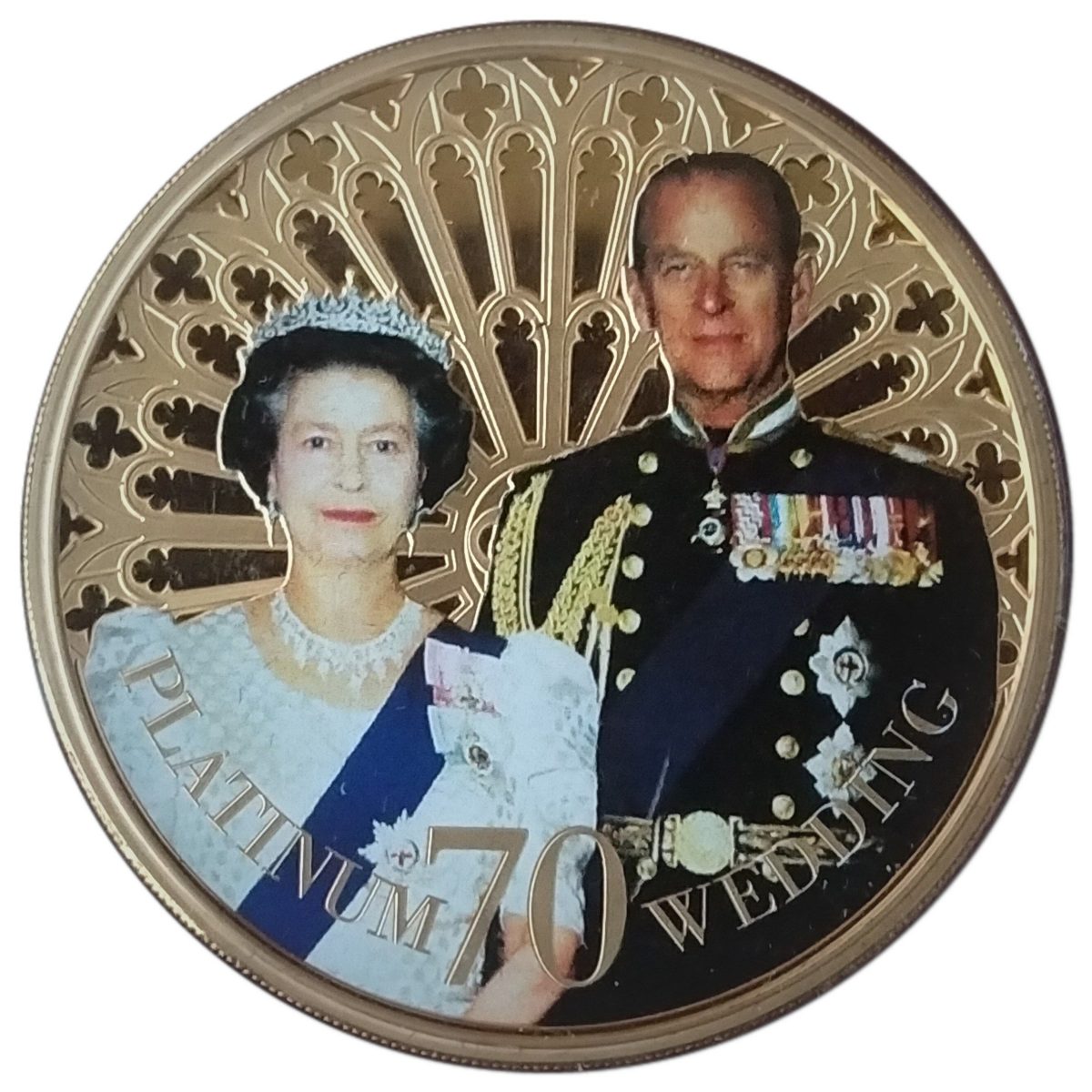 Guernsey 50 Pence - Elizabeth II Platinum Wedding - 40th Anniversary Portrait 1987