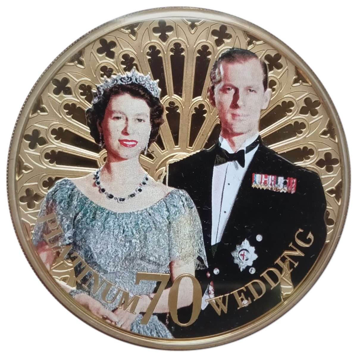 Guernsey 50 Pence - Elizabeth II Platinum Wedding - Portrait from 1951 reverse