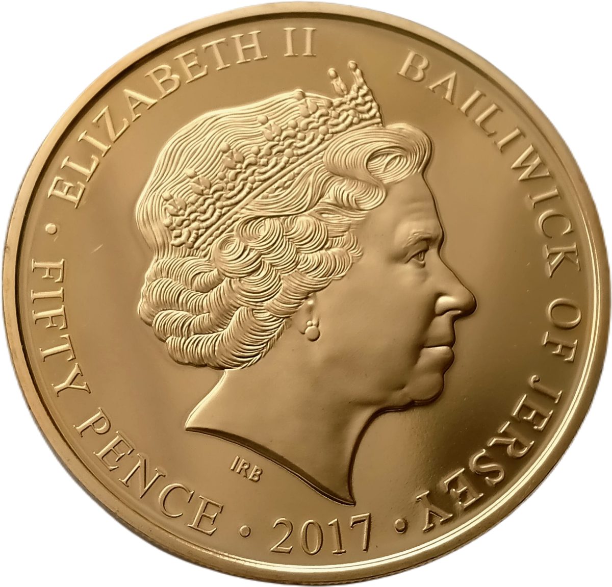Jersey 50 Pence - Elizabeth II Platinum Wedding obverse