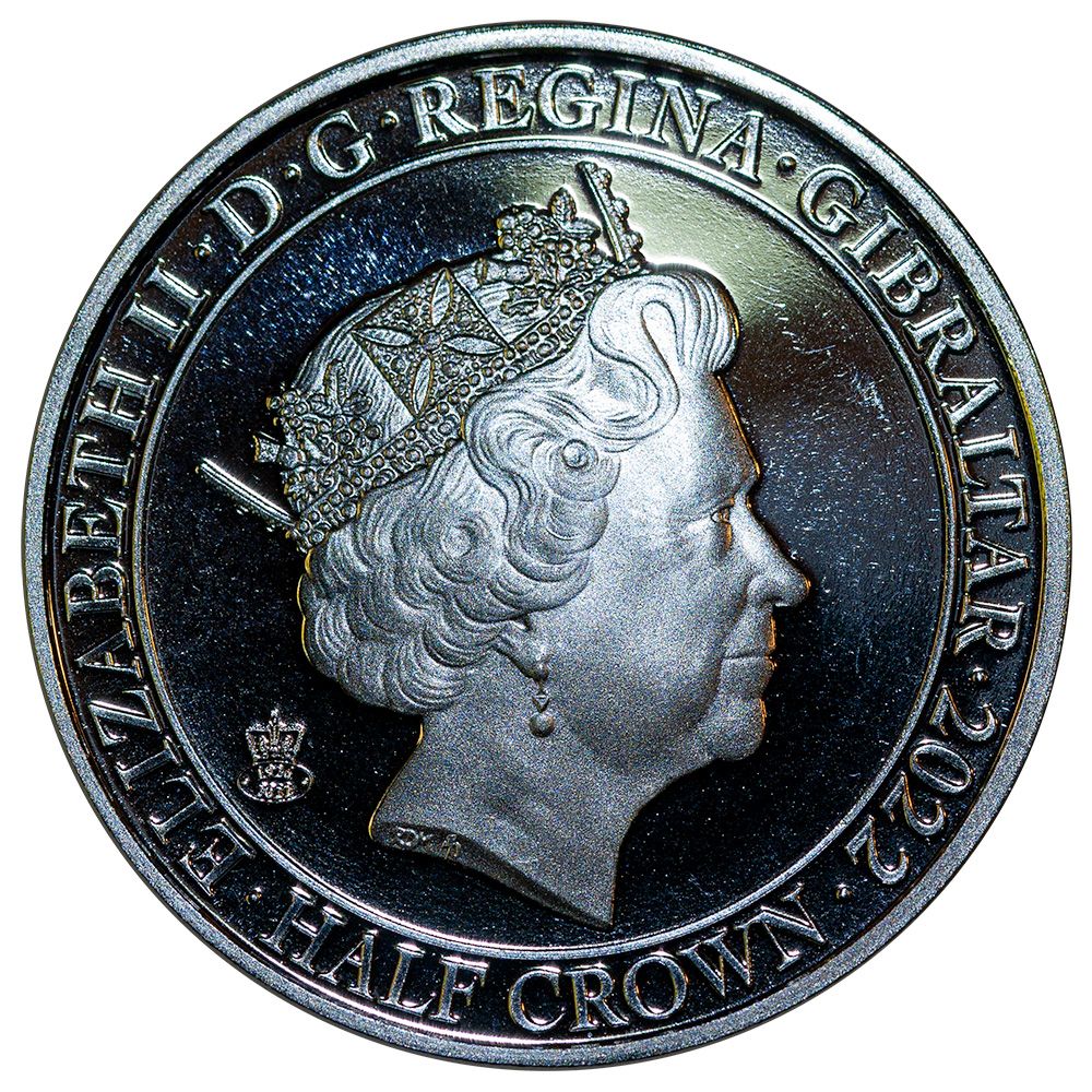 Gibraltar ½ Crown In the name of Elizabeth II; Devoted to Your Service obverse