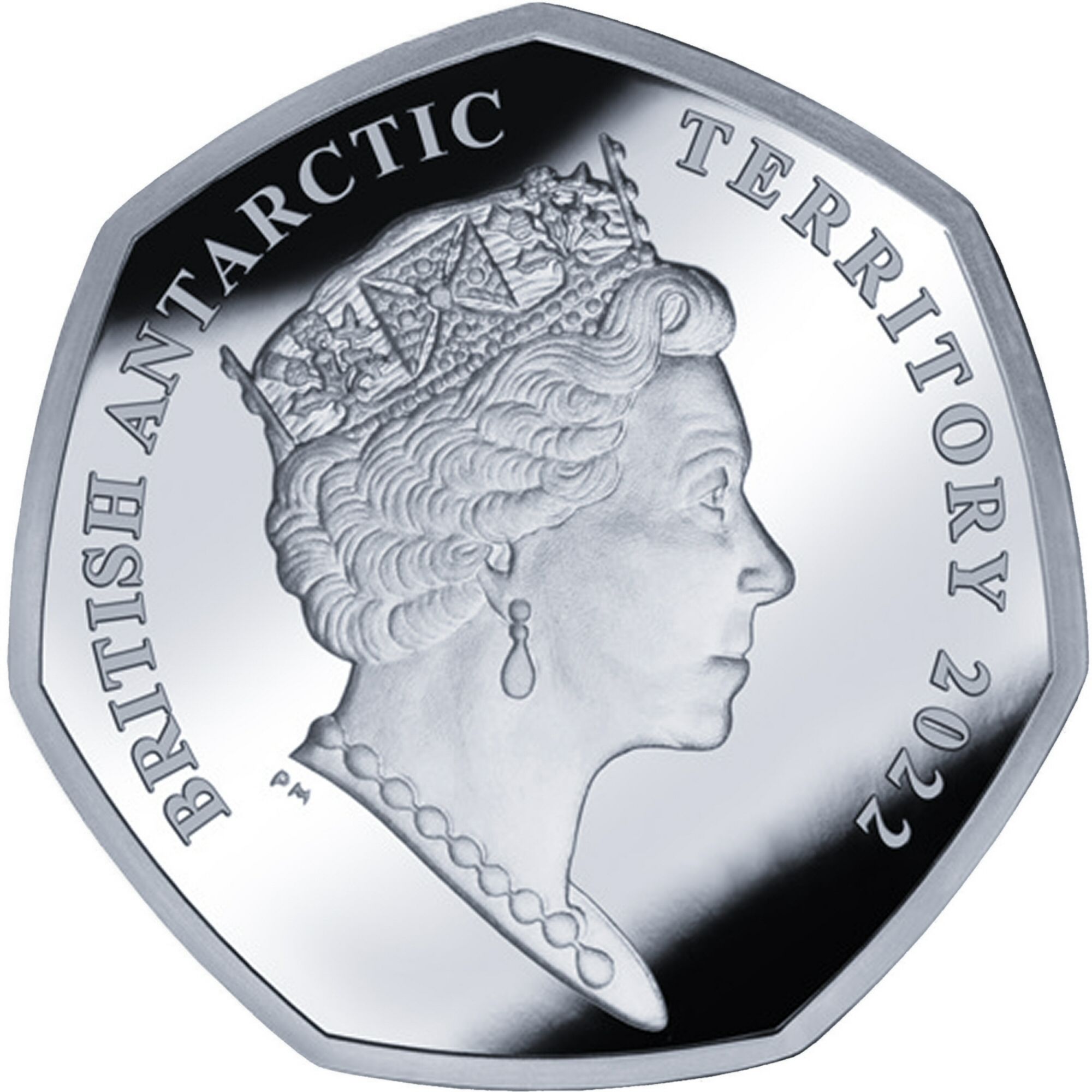 British Antarctic Territory 50 Pence - Elizabeth II Jacques-Yves Cousteau; Silver obverse