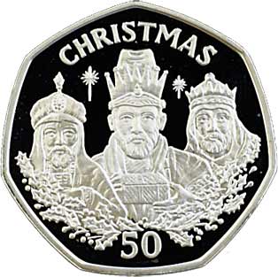 Gibraltar 50 Pence - Elizabeth II Christmas; Silver Proof