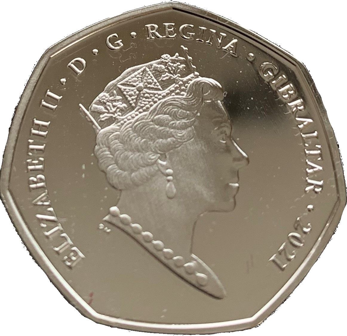 Gibraltar 50 Pence - Elizabeth II Guess How Much I Love You; Silver obverse