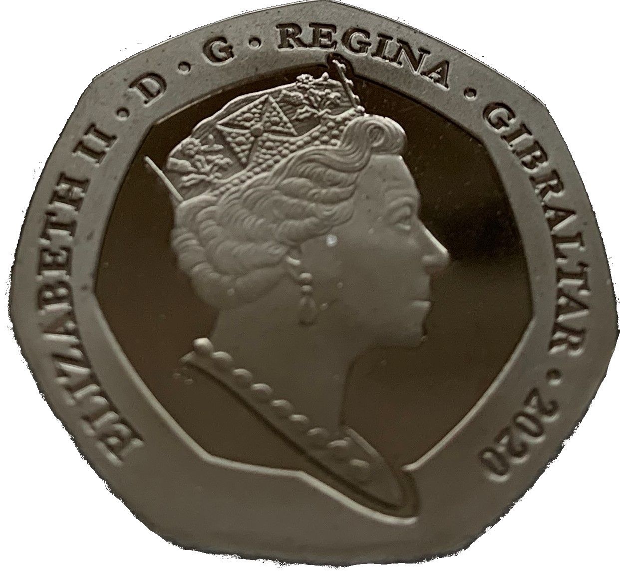Gibraltar 50 Pence - Elizabeth II 180th Anniversary of the Penny Black; Silver obverse