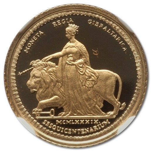 Gibraltar ¼ Sovereign - Elizabeth II Regal Coinage reverse