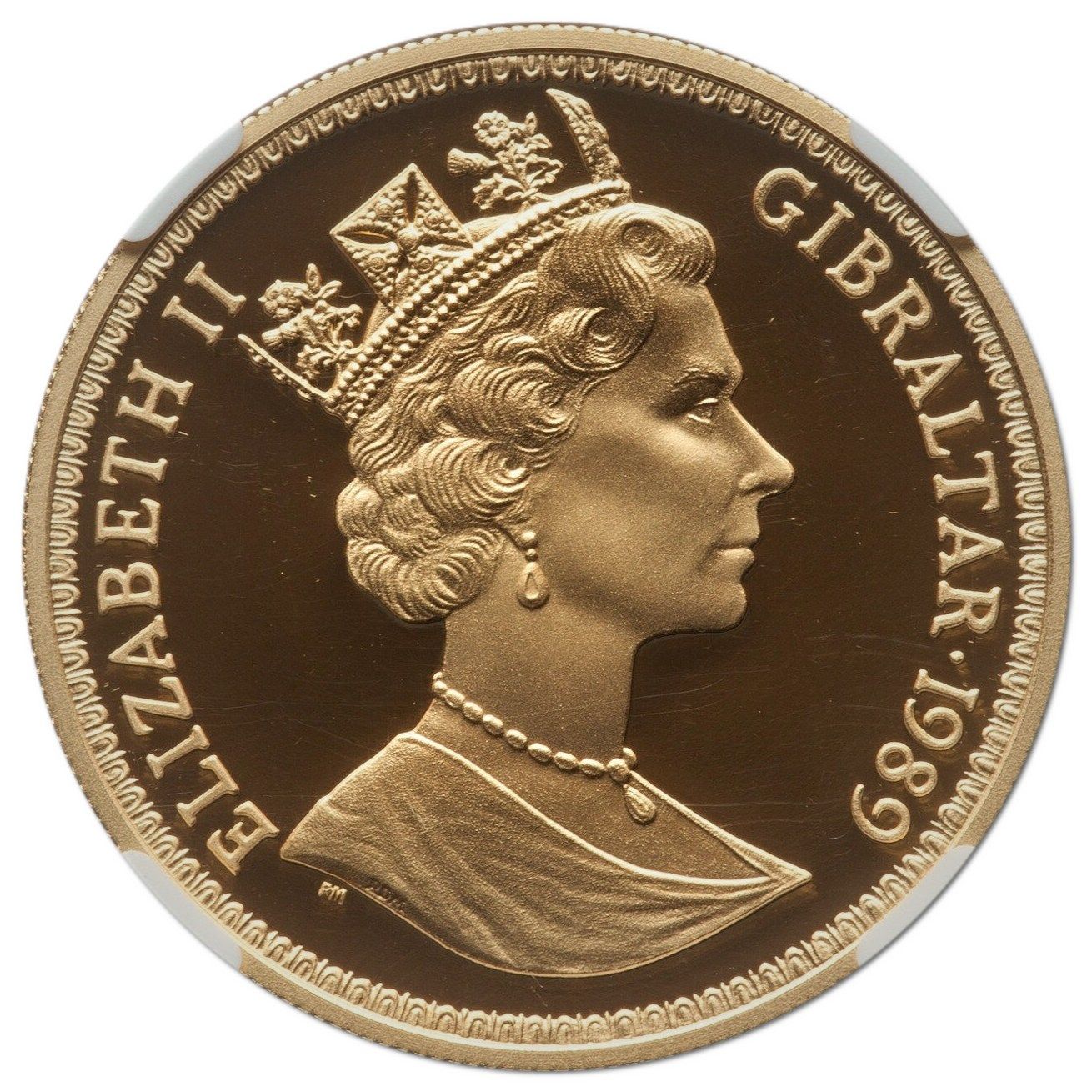 Gibraltar 5 Sovereigns - Elizabeth II Regal Coinage obverse