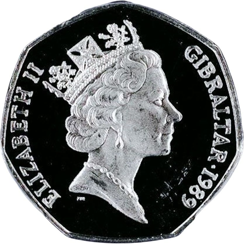 Gibraltar 50 Pence - Elizabeth II Christmas; Silver Proof obverse