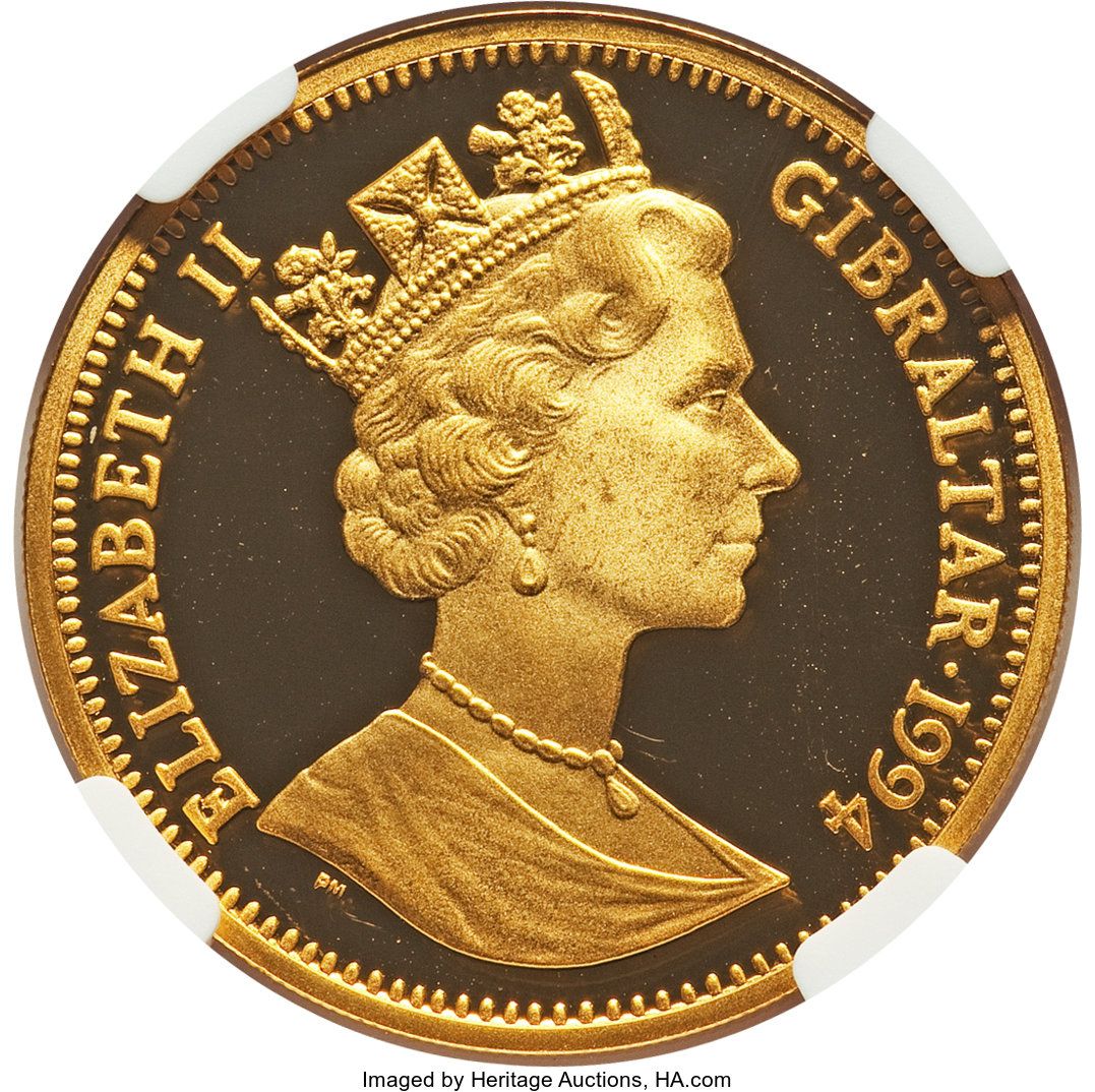 Gibraltar ½ Royal - Elizabeth II Pekingese Dog obverse