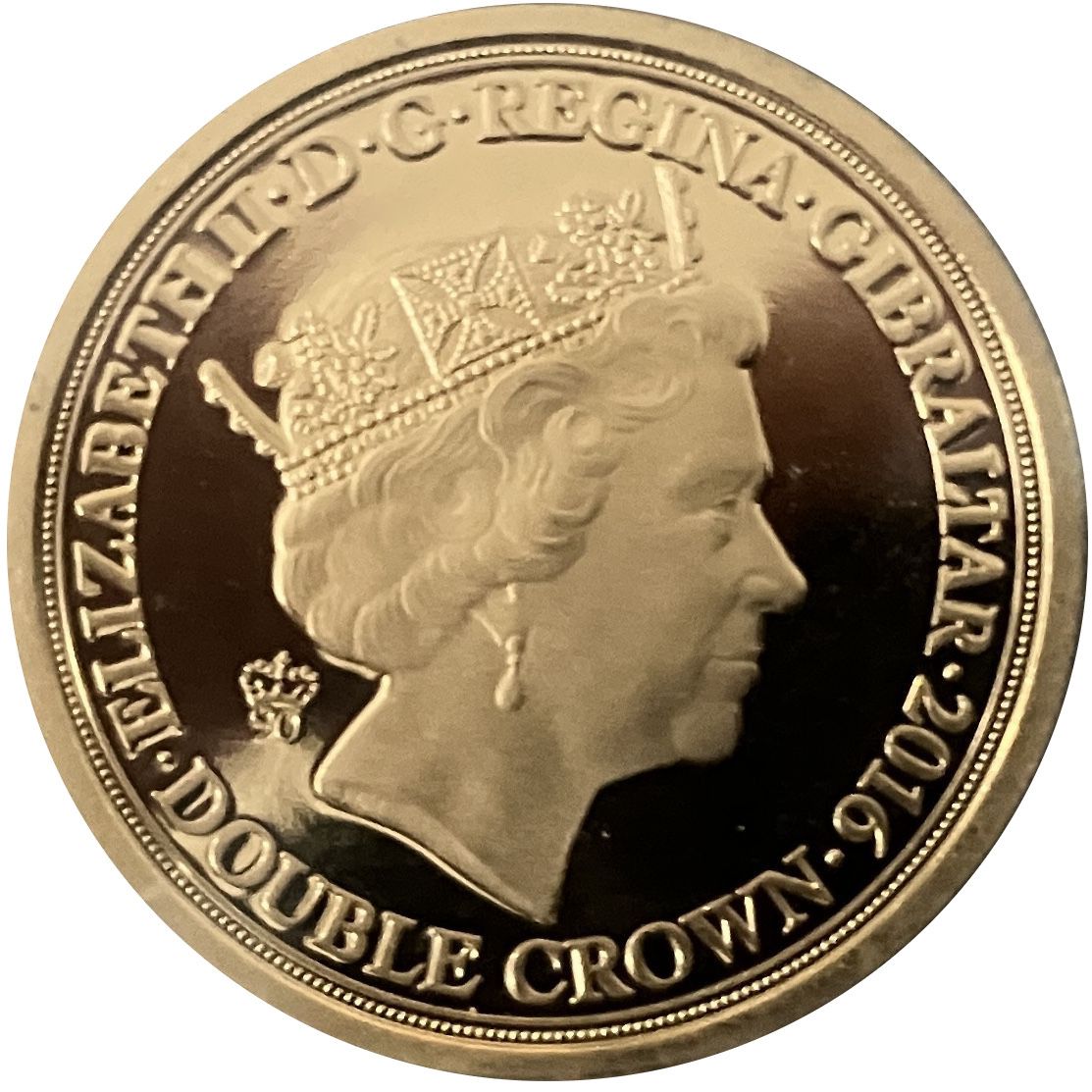 Gibraltar 2 Crowns - Elizabeth II 90th Birthday of Queen obverse