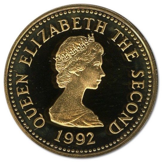 Jersey 1 Pound - Elizabeth II Brig, Hebe; Gold Proof obverse