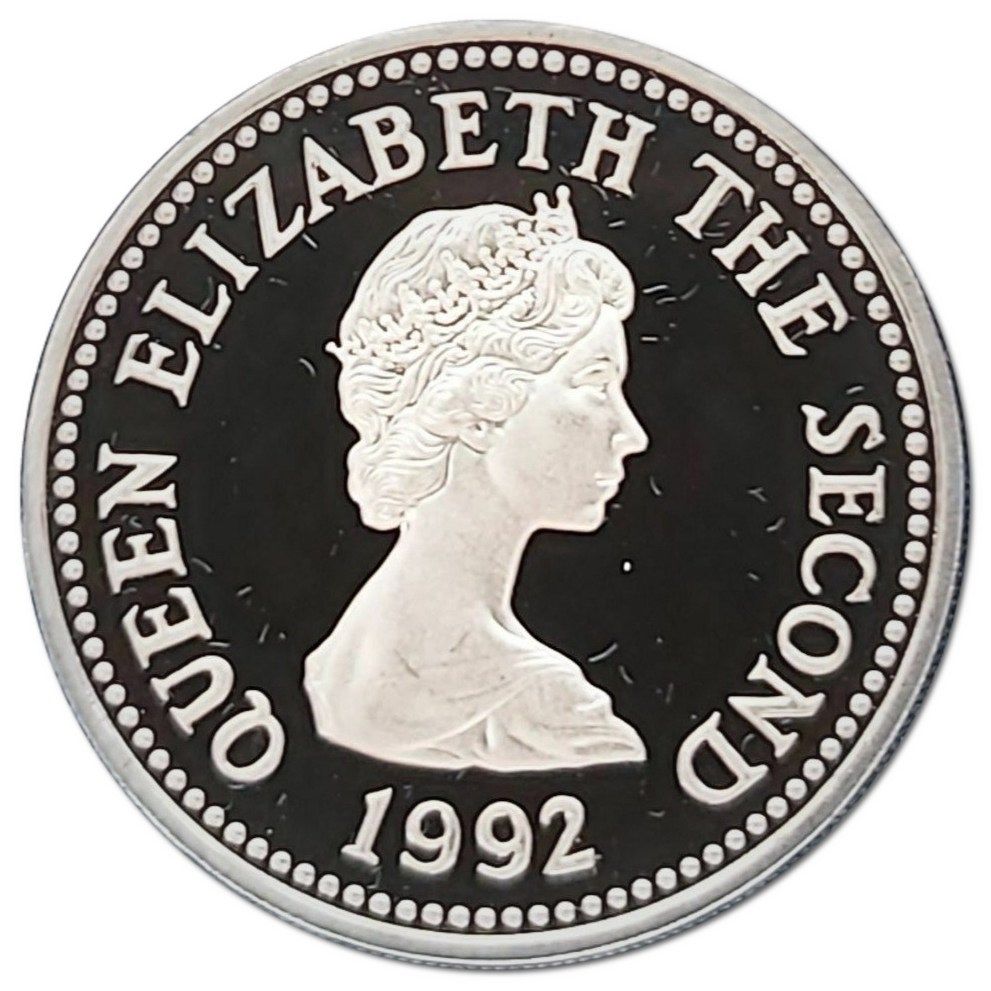Jersey 1 Pound - Elizabeth II Shield of Arms; Silver Proof obverse