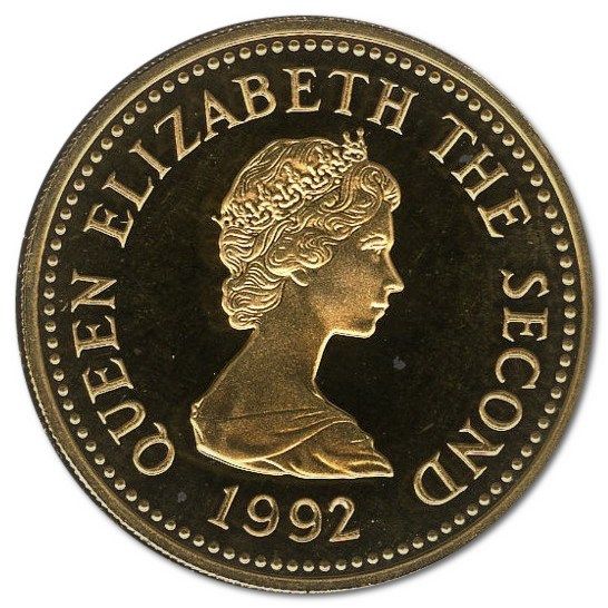 Jersey 1 Pound - Elizabeth II Shield of Arms; Gold Proof obverse