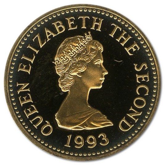 Jersey 1 Pound - Elizabeth II Barque, Gemini; Gold Proof obverse