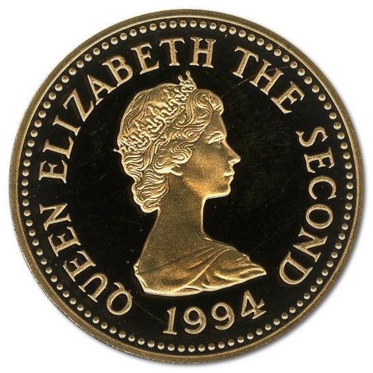 Jersey 1 Pound - Elizabeth II Schooner, Resolute; Gold Proof obverse