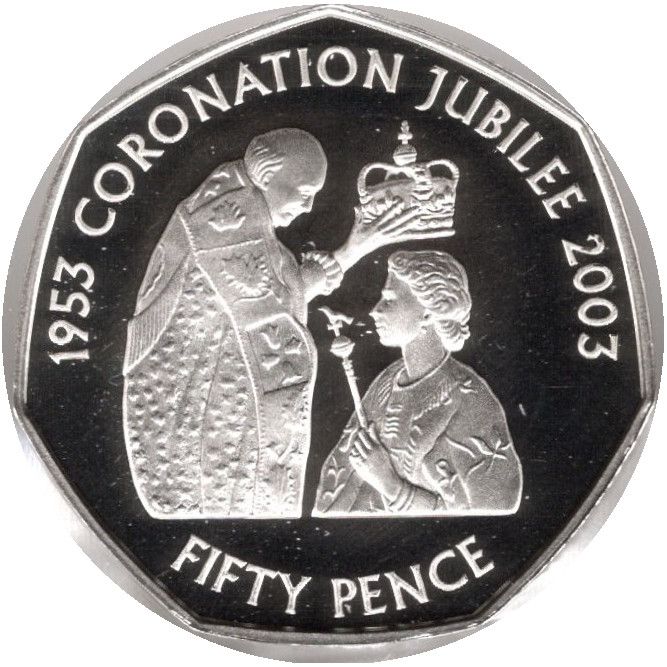 Jersey 50 Pence - Elizabeth II Golden Jubilee; Silver proof