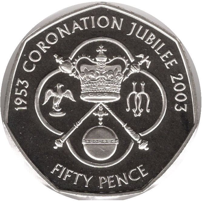 Jersey 50 Pence - Elizabeth II Golden Jubilee; Silver proof