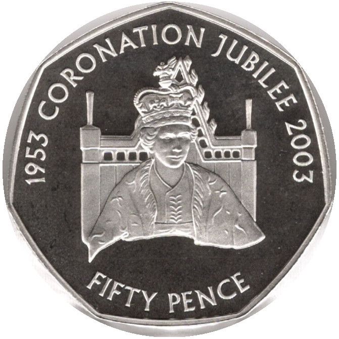 Jersey 50 Pence - Elizabeth II Golden Jubilee; Silver proof