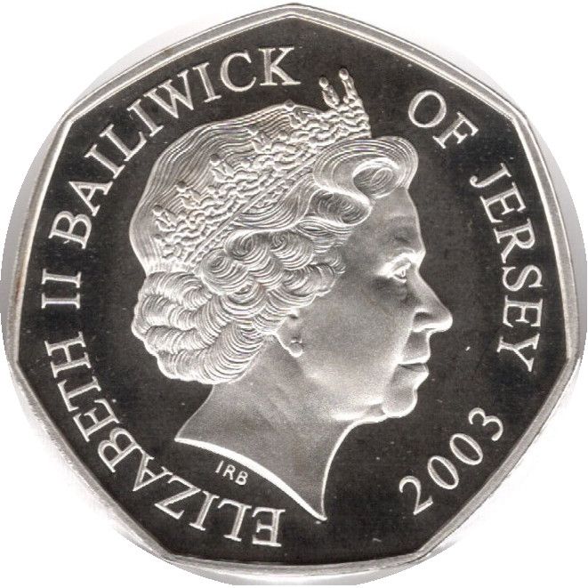 Jersey 50 Pence - Elizabeth II Golden Jubilee; Silver proof obverse