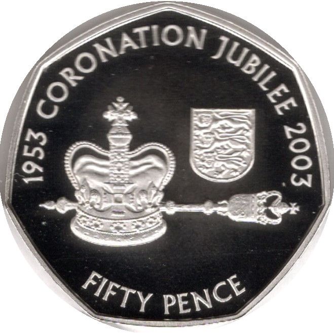 Jersey 50 Pence - Elizabeth II Golden Jubilee; Silver proof