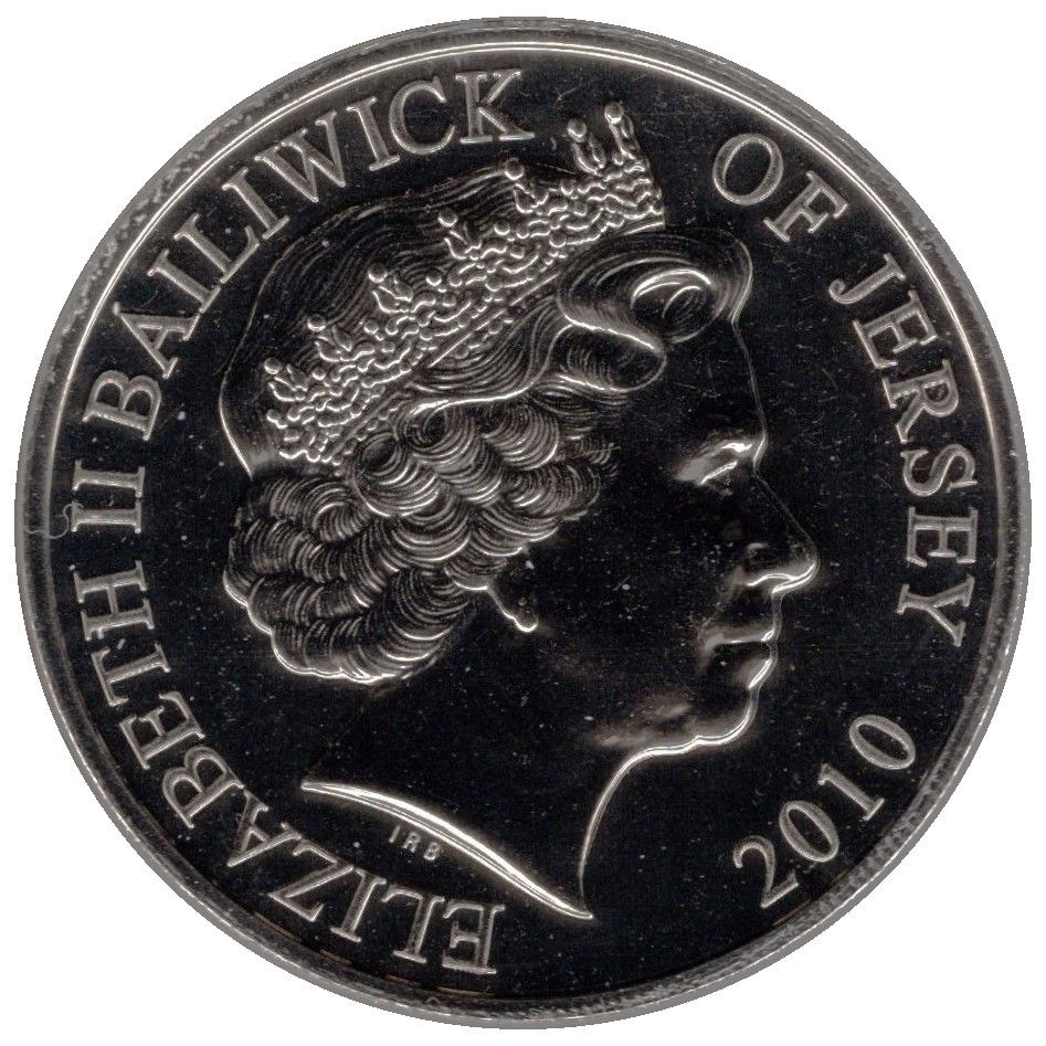 Jersey 5 Pounds - Elizabeth II VE Day obverse