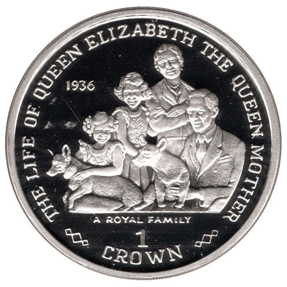 Gibraltar 1 Crown - Elizabeth II 1936 Family Portrait; Silver proof