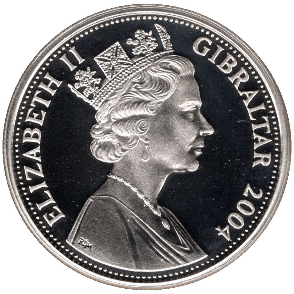 Gibraltar 5 Pounds - Elizabeth II 2004 Summer Olympics - Greece obverse