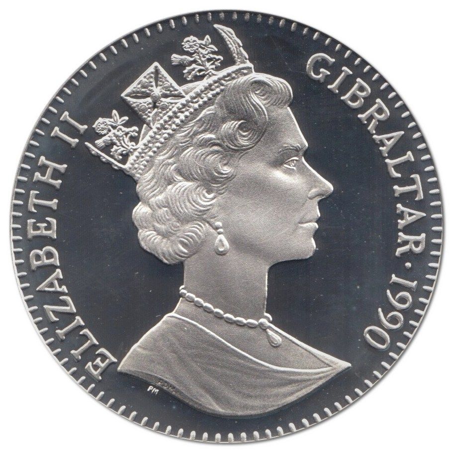 Gibraltar 1 Crown - Elizabeth II Constitution; Silver Proof obverse