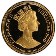 Gibraltar ½ Sovereign - Elizabeth II Constitution obverse