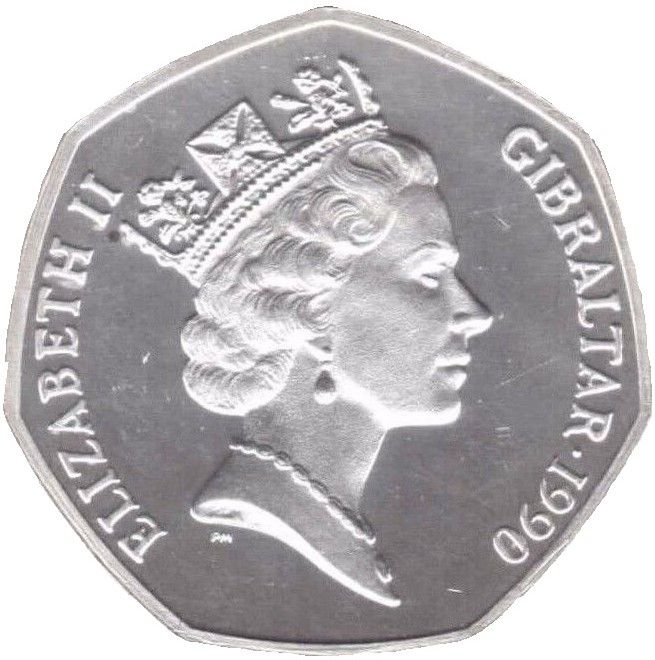 Gibraltar 50 Pence - Elizabeth II Christmas; Silver Proof obverse