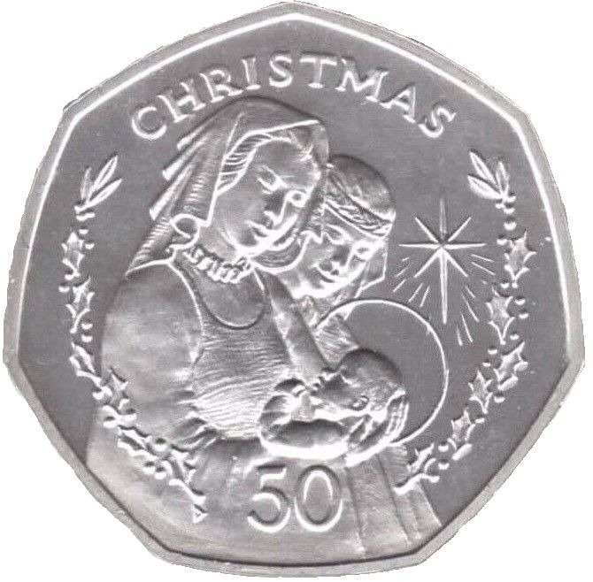 Gibraltar 50 Pence - Elizabeth II Christmas; Silver Proof
