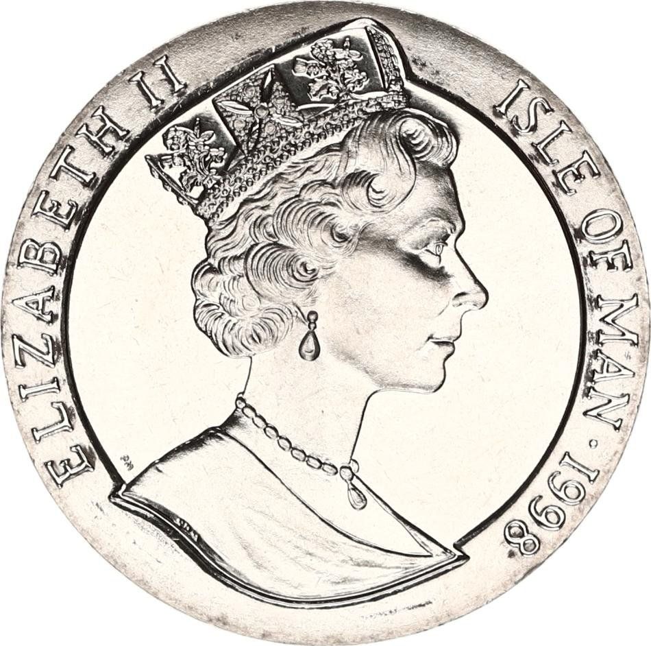 Isle of Man 1 Crown - Elizabeth II Year of the Tiger obverse