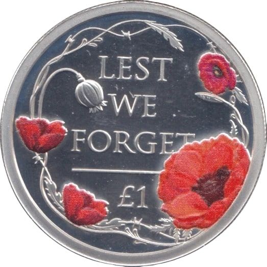 Alderney 1 Pound - Elizabeth II Remembrance Day; Silver