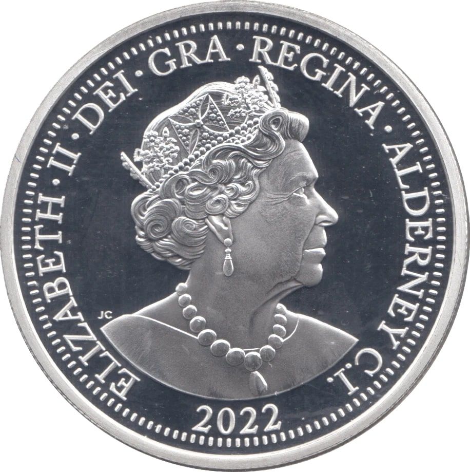 Alderney 5 Pounds - Elizabeth II Remembrance Day; Silver obverse