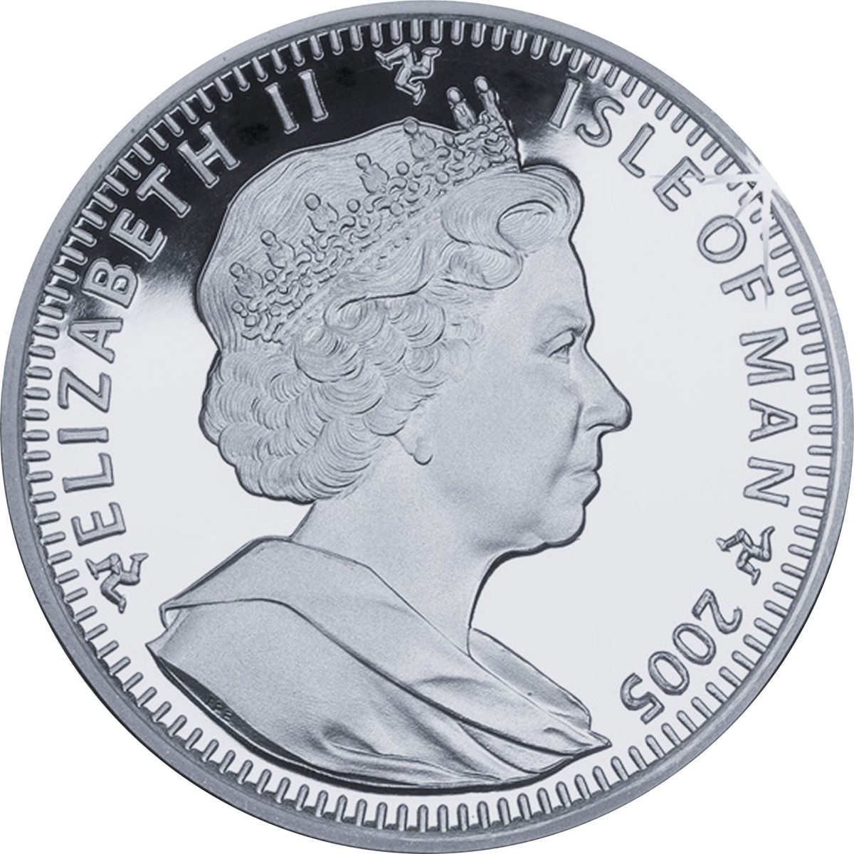 Isle of Man 1 Crown - Elizabeth II End of World War II; Silver Proof obverse