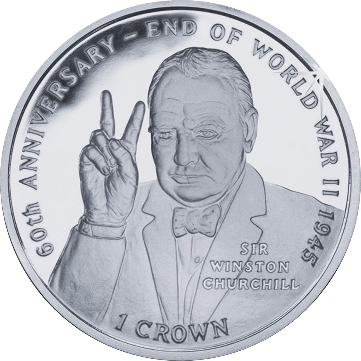 Isle of Man 1 Crown - Elizabeth II End of World War II; Silver Proof