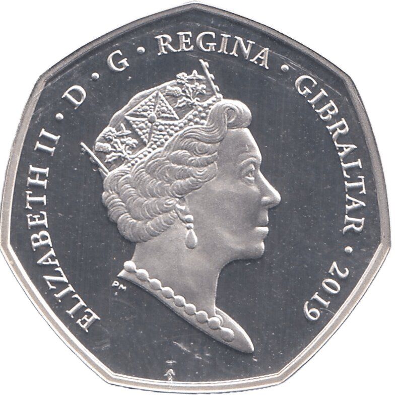 Gibraltar 50 Pence - Elizabeth II 2019 Christmas; Silver obverse