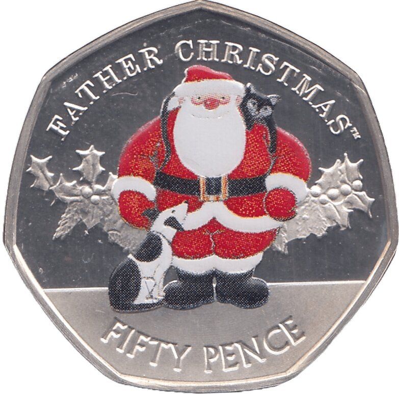 Gibraltar 50 Pence - Elizabeth II 2019 Christmas; Silver