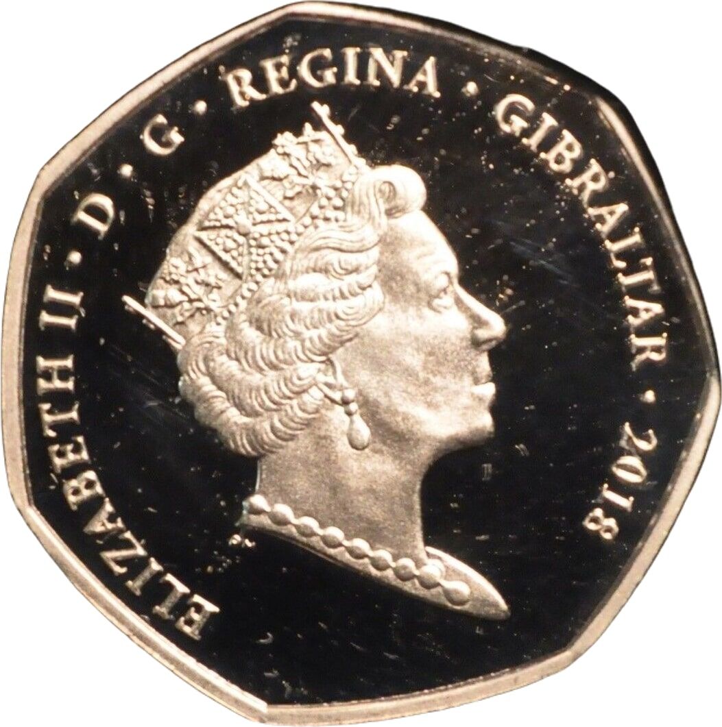 Gibraltar 50 Pence - Elizabeth II Christmas; Silver Proof obverse
