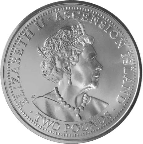 Ascension Island 2 Pounds - Elizabeth II St. George and the Dragon obverse