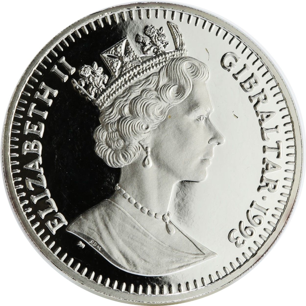 Gibraltar 2 Crowns - Elizabeth II Japanese Royal Wedding obverse