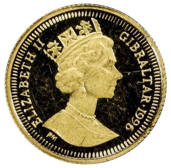 Gibraltar 1/25 Crown - Elizabeth II Roses obverse