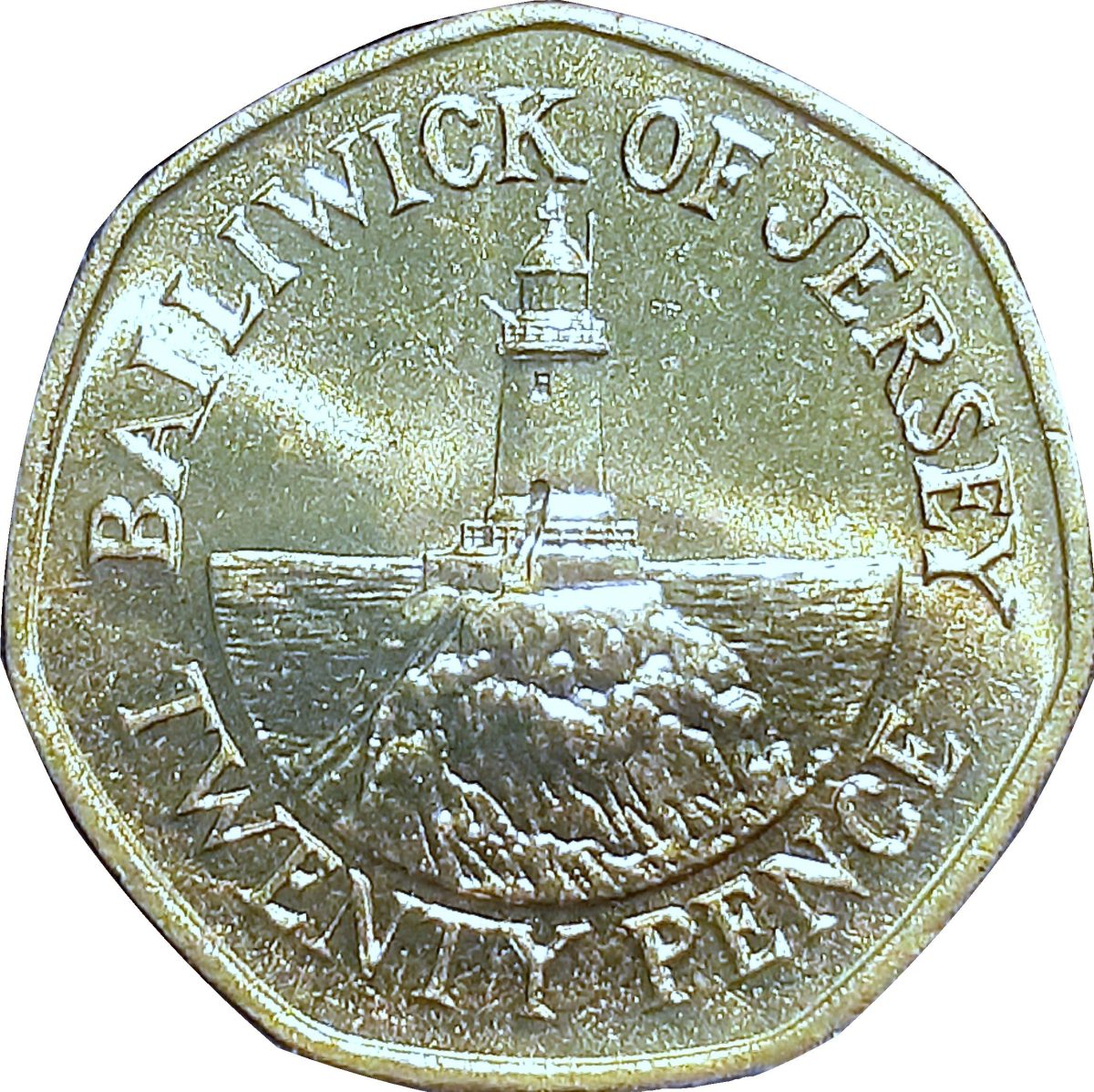 Jersey 20 Pence - Elizabeth II Corbière Lighthouse reverse