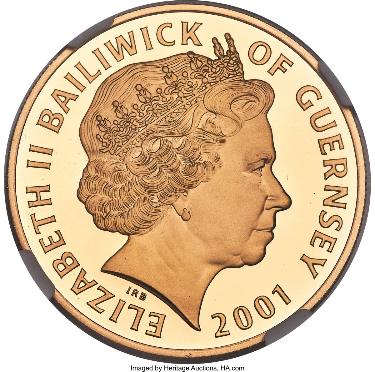 Guernsey 5 Pounds - Elizabeth II Queen Victoria Centennial; Gold Proof obverse